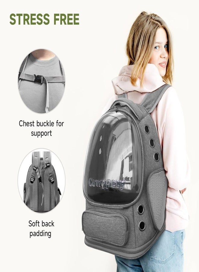 Onomie Cat Backpack Carrier, Breathable Cat Carrier Large Space Bubble Pet Backpack for Kitty Small Dog up to 15lbs, Transparent & Foldable Pet Carrier for Travel Hiking (Dark Gray) - Image 5